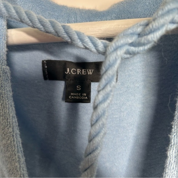 J. Crew Blue Relaxed Tie Front Long Sleeve Hoodie small - Picture 2 of 4
